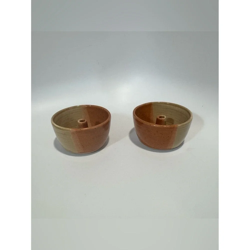 Stoneware Apple Poundcake Bakers Set of (2) Orange Cream Portugal Fall Baking